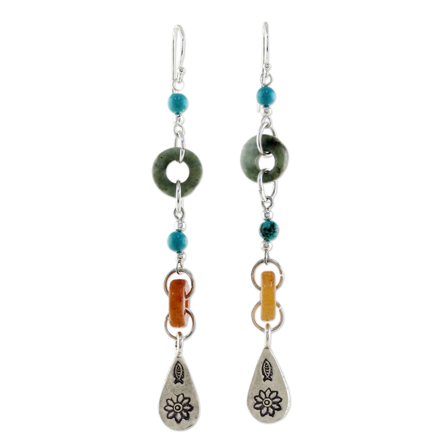 Hill Tribe Adventure Multi-Gem & Silver Earrings