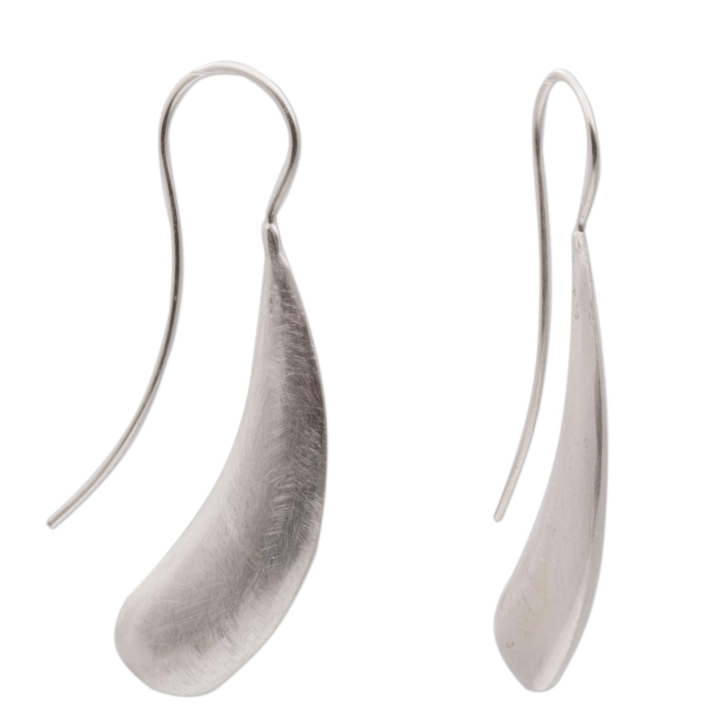 Shining Boomerangs 925 Sterling Silver Boomerang Drop Earrings from Indonesia