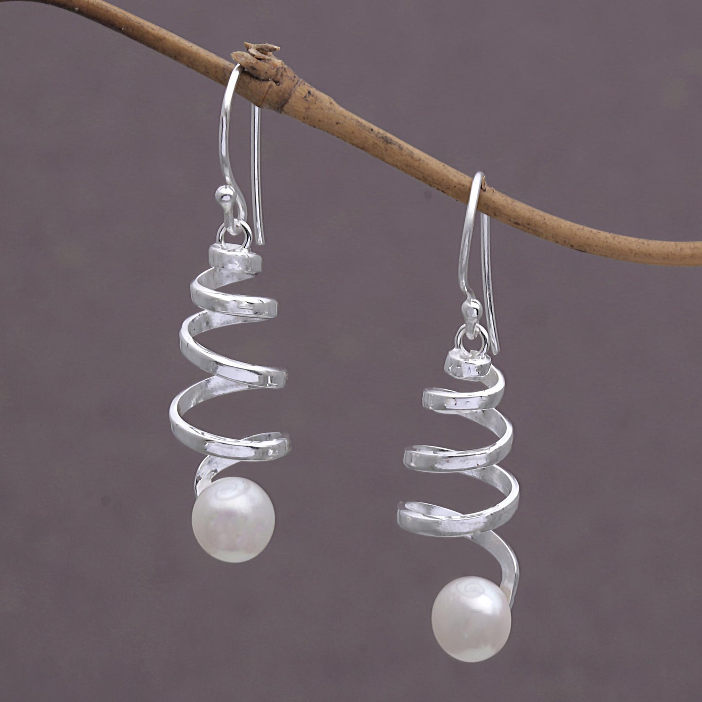 Moonlight Springs Spiral Dangle Earrings