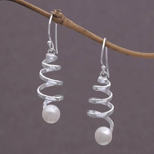 Moonlight Springs Spiral Dangle Earrings