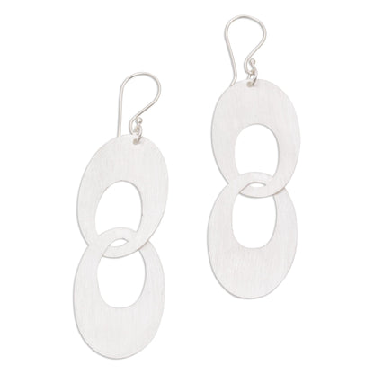 Loving Bond Sterling Silver Modern Circle Dangle Earrings from Indonesia