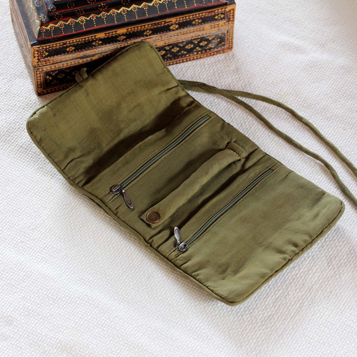 Enchanted Journey In Olive Jewelry Roll
