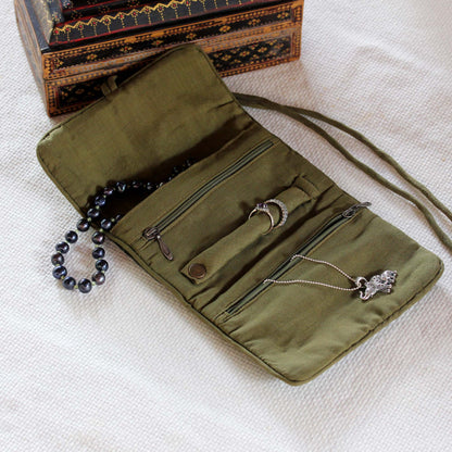 Enchanted Journey In Olive Jewelry Roll
