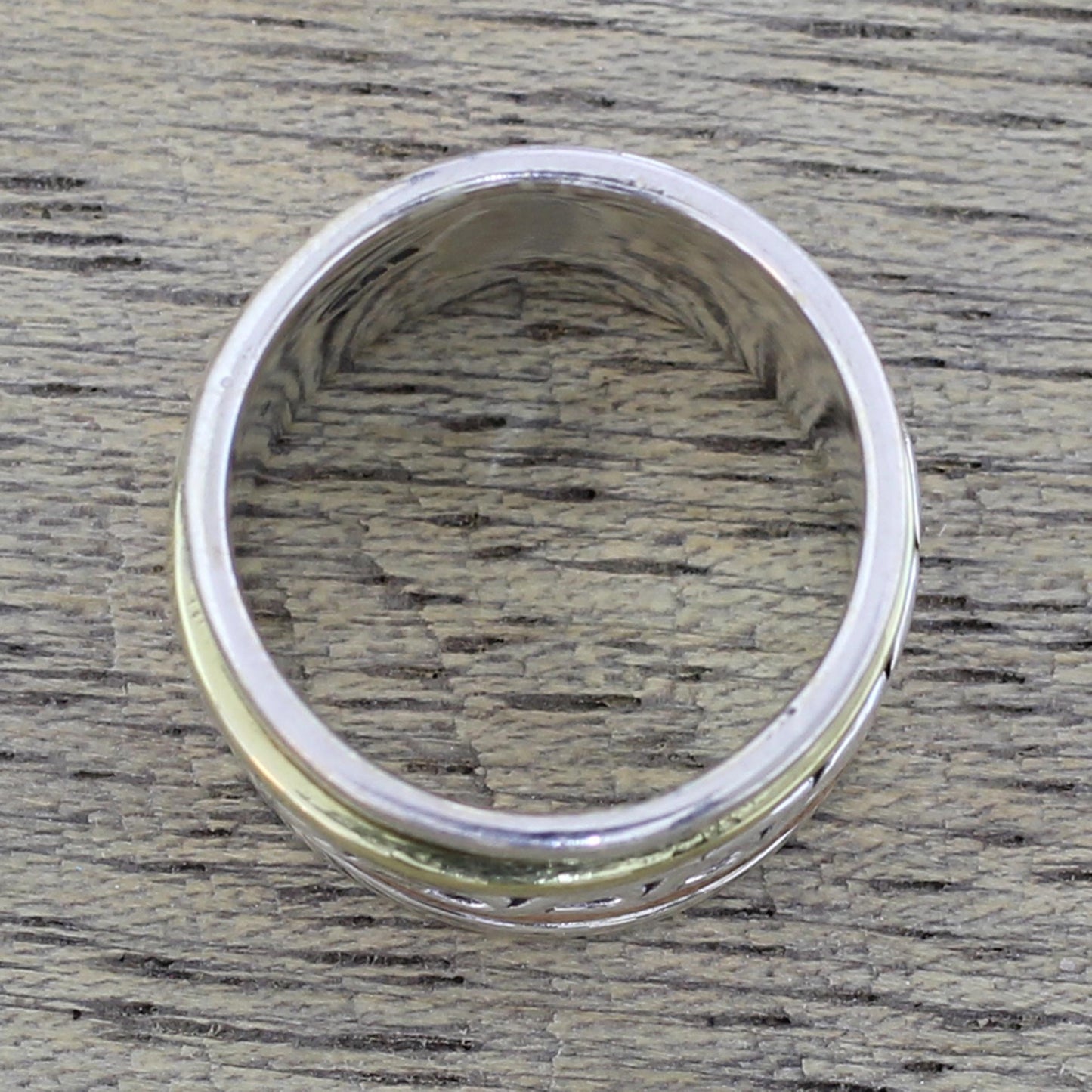 Spinning Braid Mixed Metal Meditation Spinner Ring