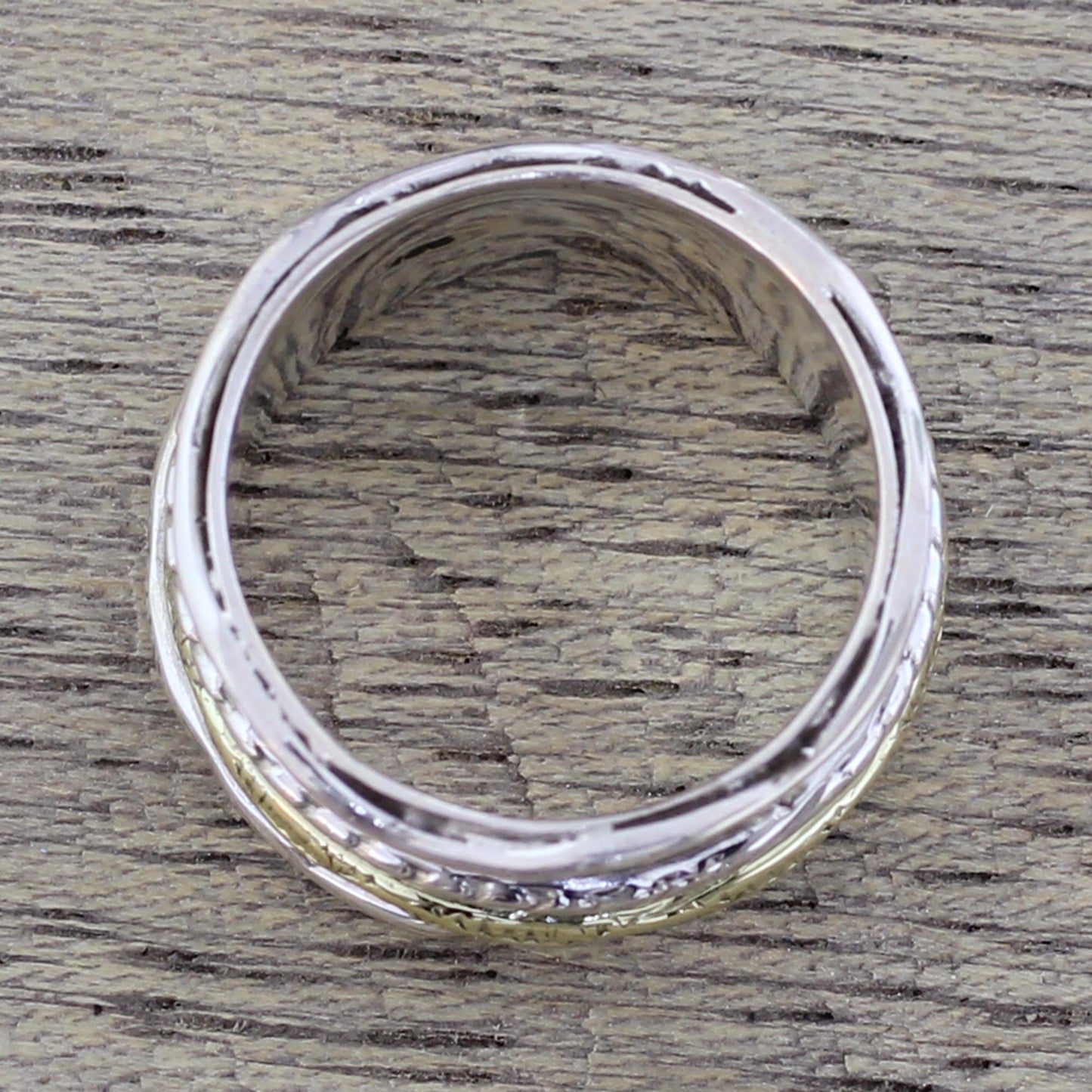 Spinning Grace Silver & Brass Meditation Ring