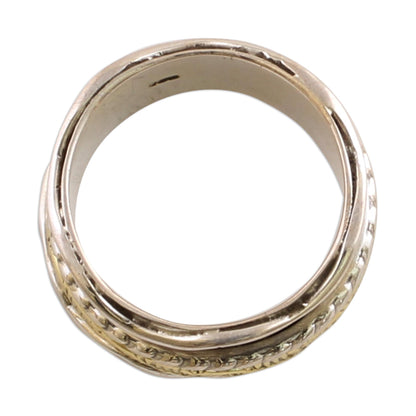 Spinning Grace Silver & Brass Meditation Ring