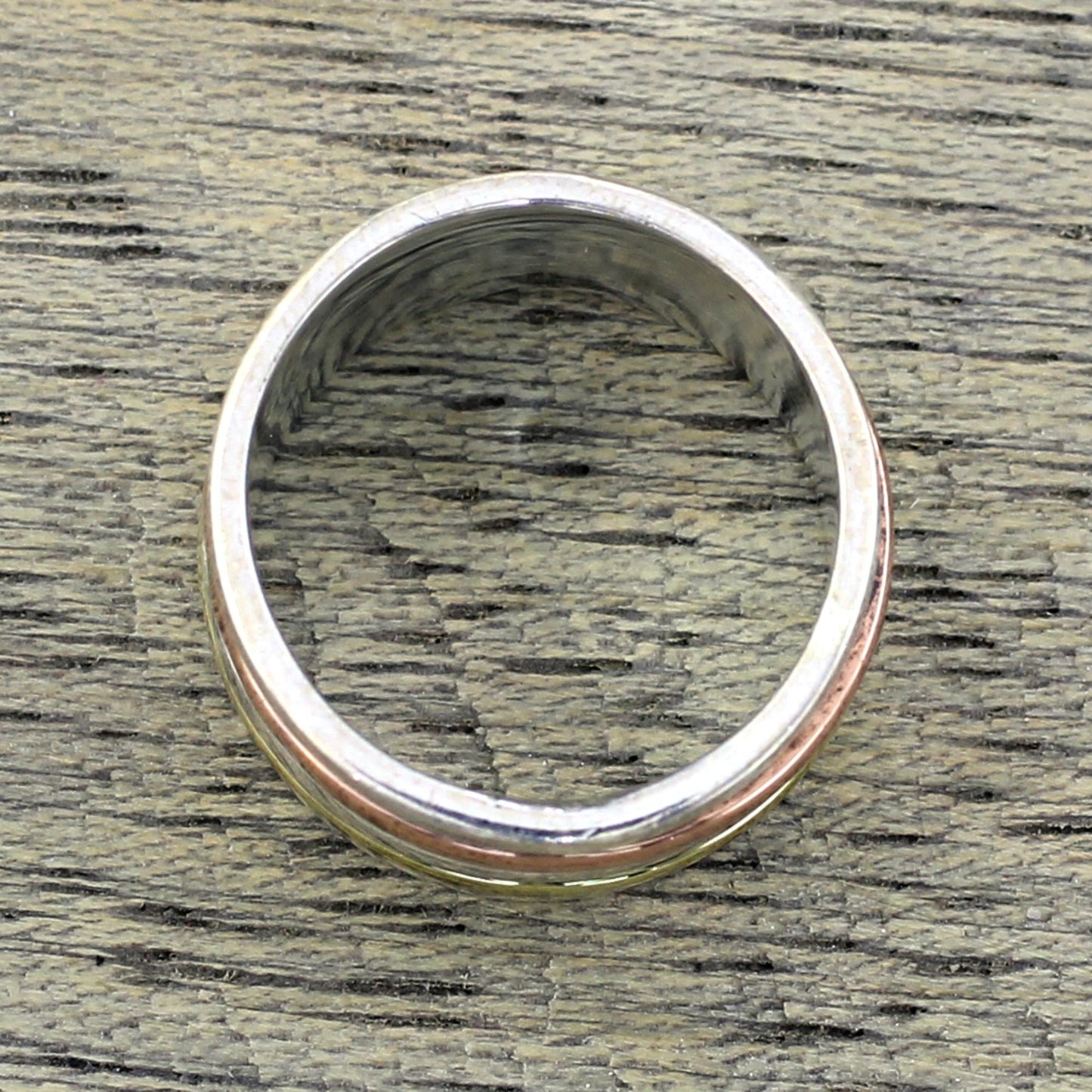 Sleek Simplicity Tri-Tone Meditation Spinner Ring