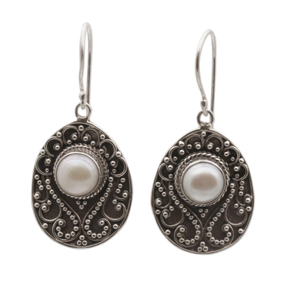 Moon Curves Cultured Mabe Pearl and Sterling Silver Dangle Earrings