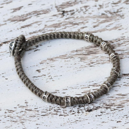 Good Living Braided Wristband Bracelet with Karen Silver from Thailand