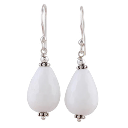 Pure Wonder White Agate & Silver Earrings