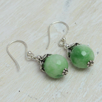 Green Delight Green Aventurine and Sterling Silver Dangle Earrings