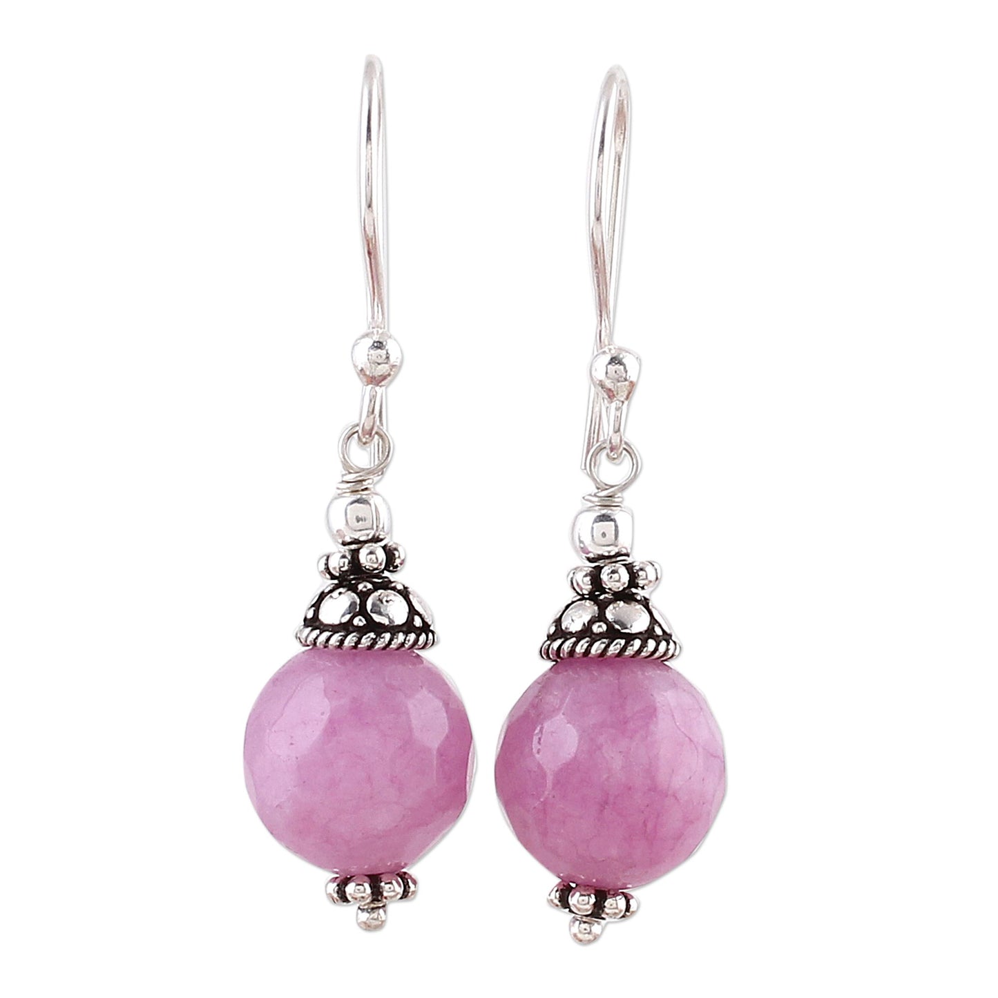 Delightful Pink Aventurine & Silver Earrings