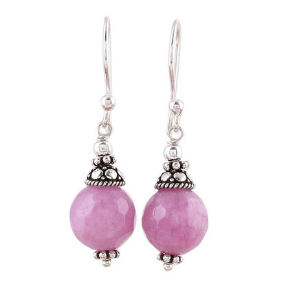 Delightful Pink Aventurine & Silver Earrings