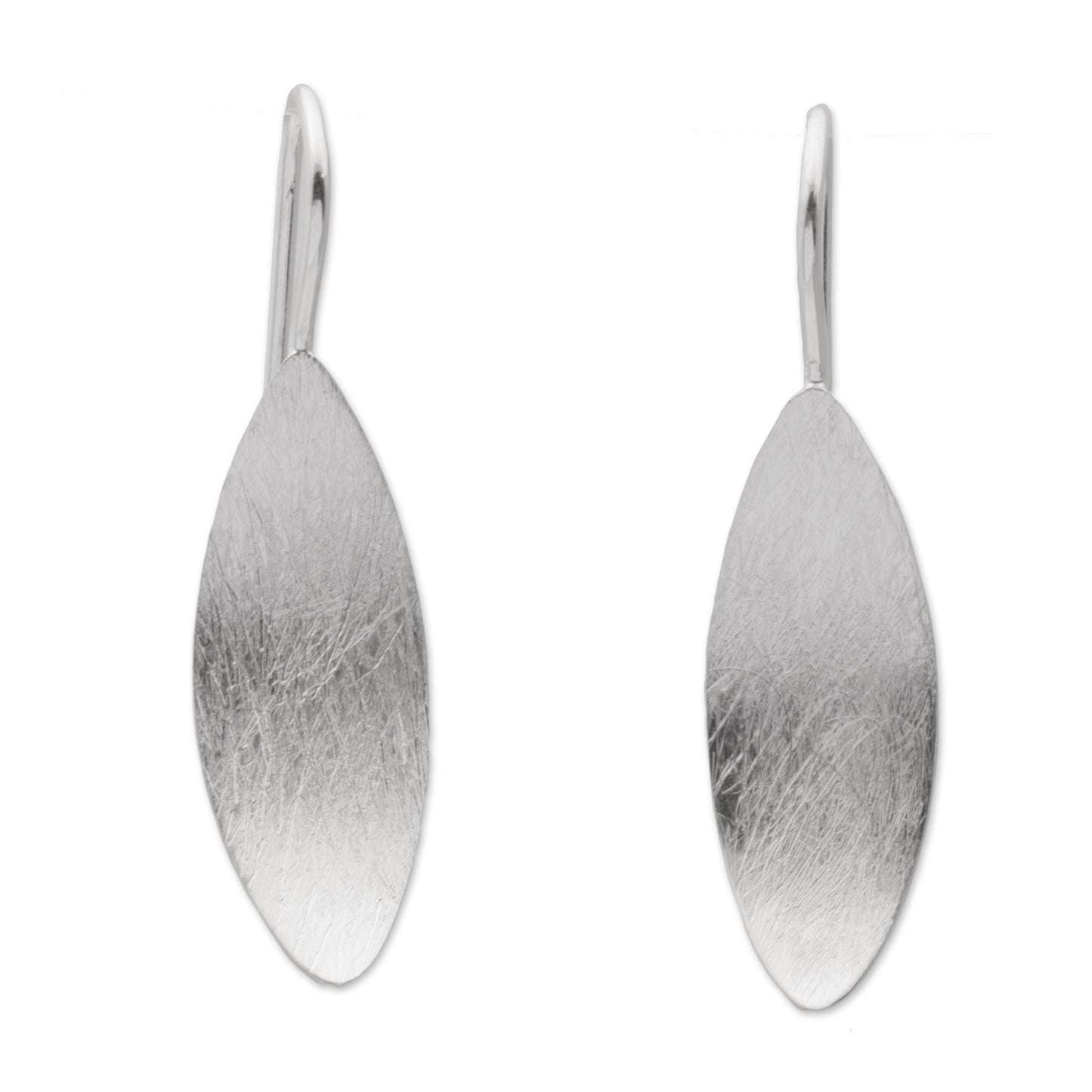 Shimmering Curves Silver Drop Earrings