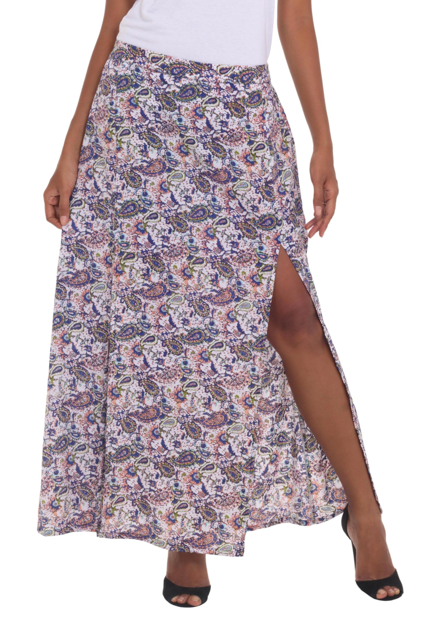 Pretty in Paisley Long Rayon Skirt with Paisley Pattern from Indonesia