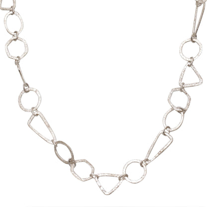 Modern Simplicity Silver Link Necklace