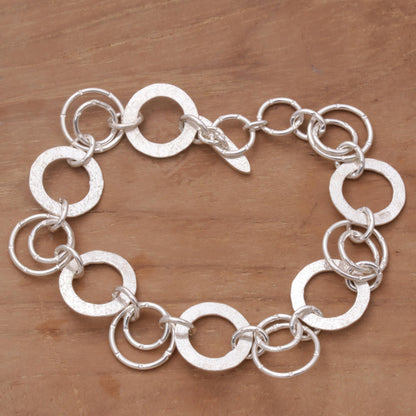 Circle of Hope Handmade Sterling Silver Link Bracelet from Indonesia