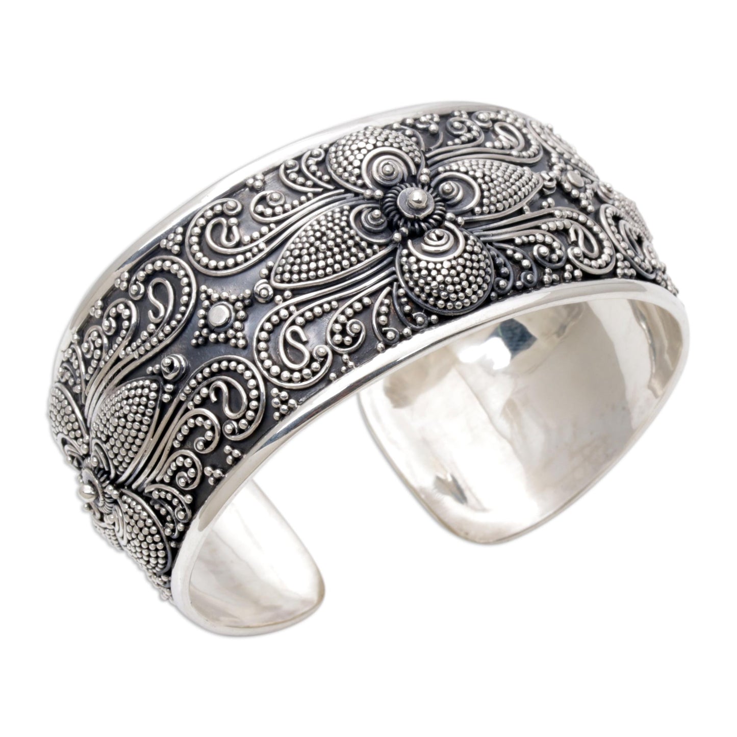 Temple Blooms Sterling Silver Cuff Bracelet