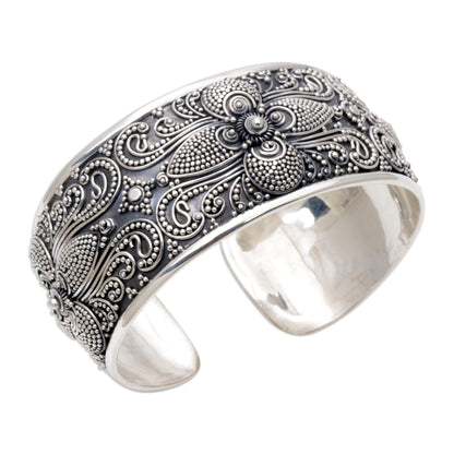 Temple Blooms Sterling Silver Cuff Bracelet