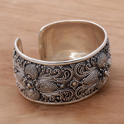 Temple Blooms Sterling Silver Cuff Bracelet