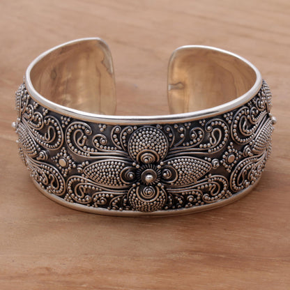 Temple Blooms Sterling Silver Cuff Bracelet