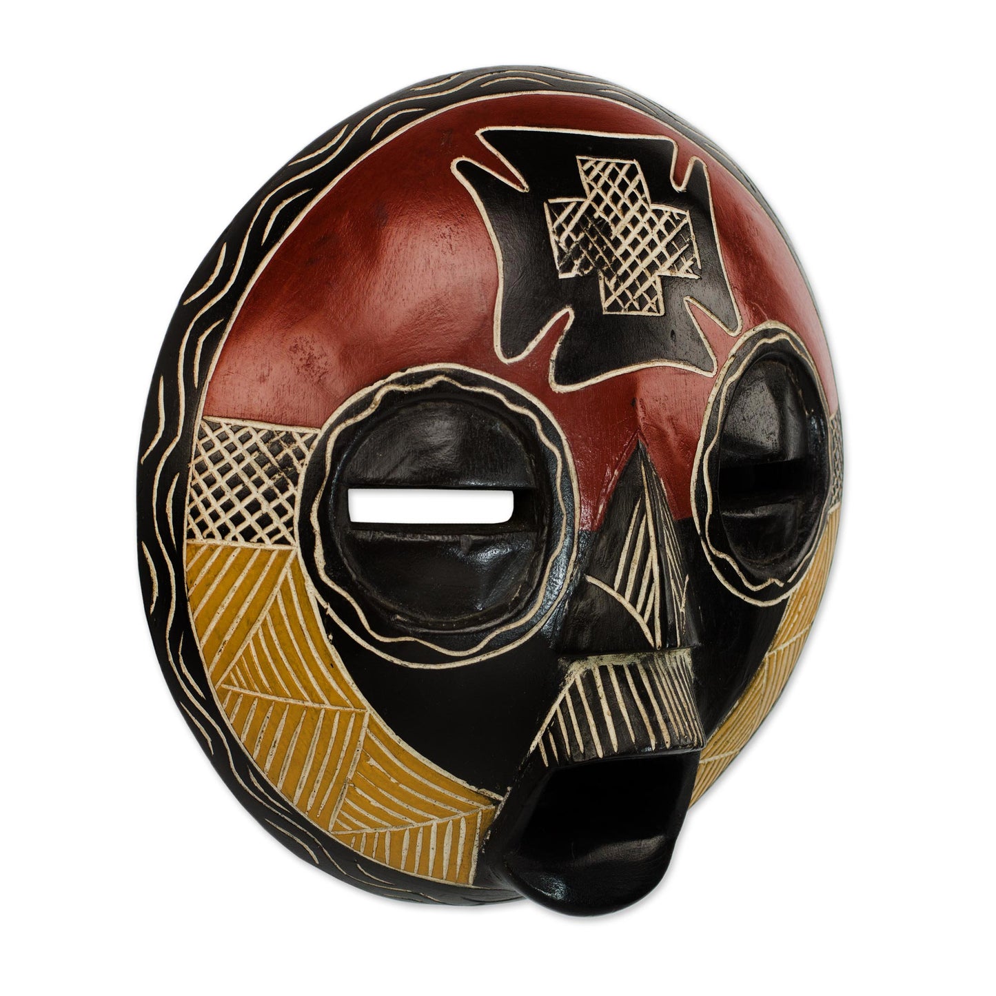 Safely Home Handcrafted African Sese Wood Wall Mask from Ghana