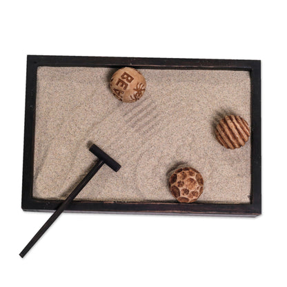 Serene Beach Jempinis Wood Meditative Zen Garden from Indonesia