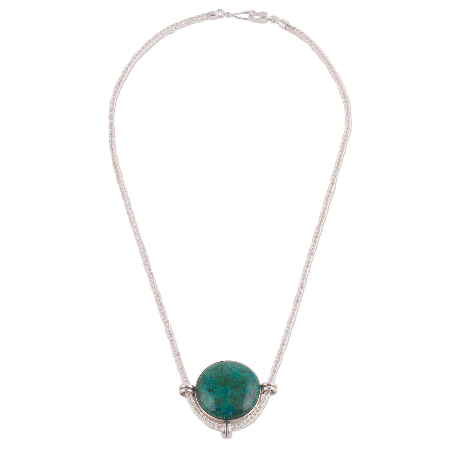 Essence of Time Andean Chrysocolla and Sterling Silver Pendant Necklace