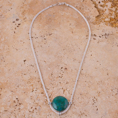 Essence of Time Andean Chrysocolla and Sterling Silver Pendant Necklace