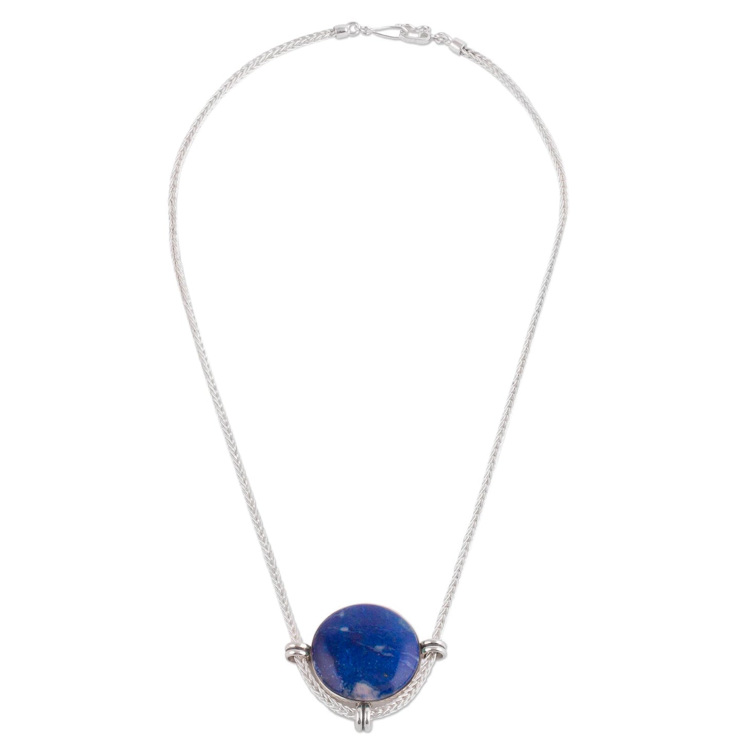 Essence of Time Peruvian Sterling Silver Pendant Necklace with Lapis Lazuli