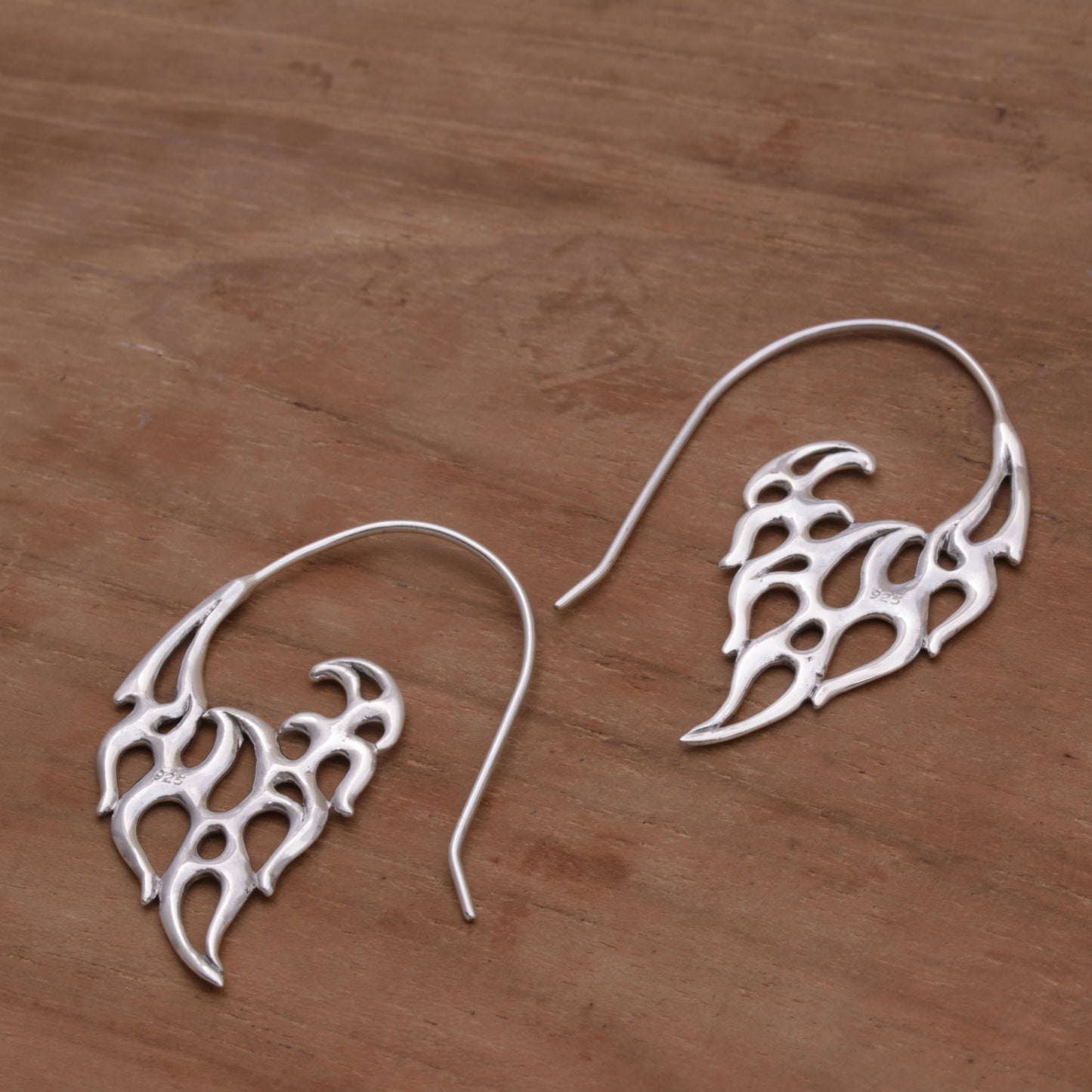 Dancing Flames Sterling Silver Drop Earrings