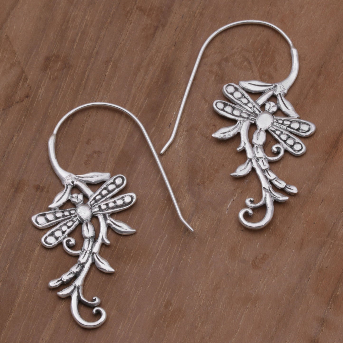 Dragonfly Allure Sterling Drop Earrings