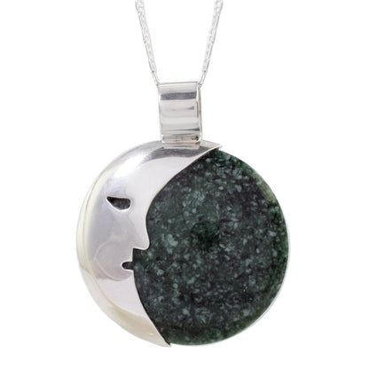 Face of the Moon Jade Pendant Necklace