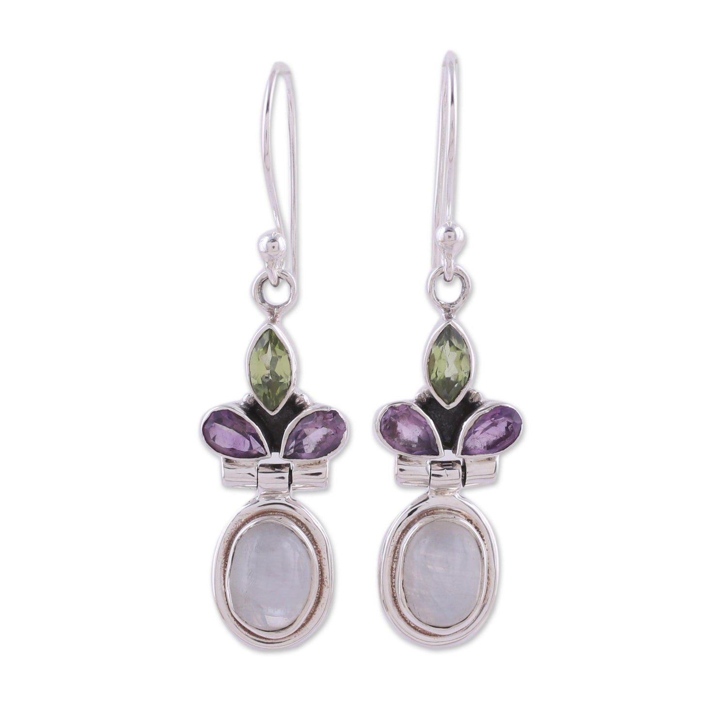 Eternal Charisma Multi-Gem Silver Dangle Earrings