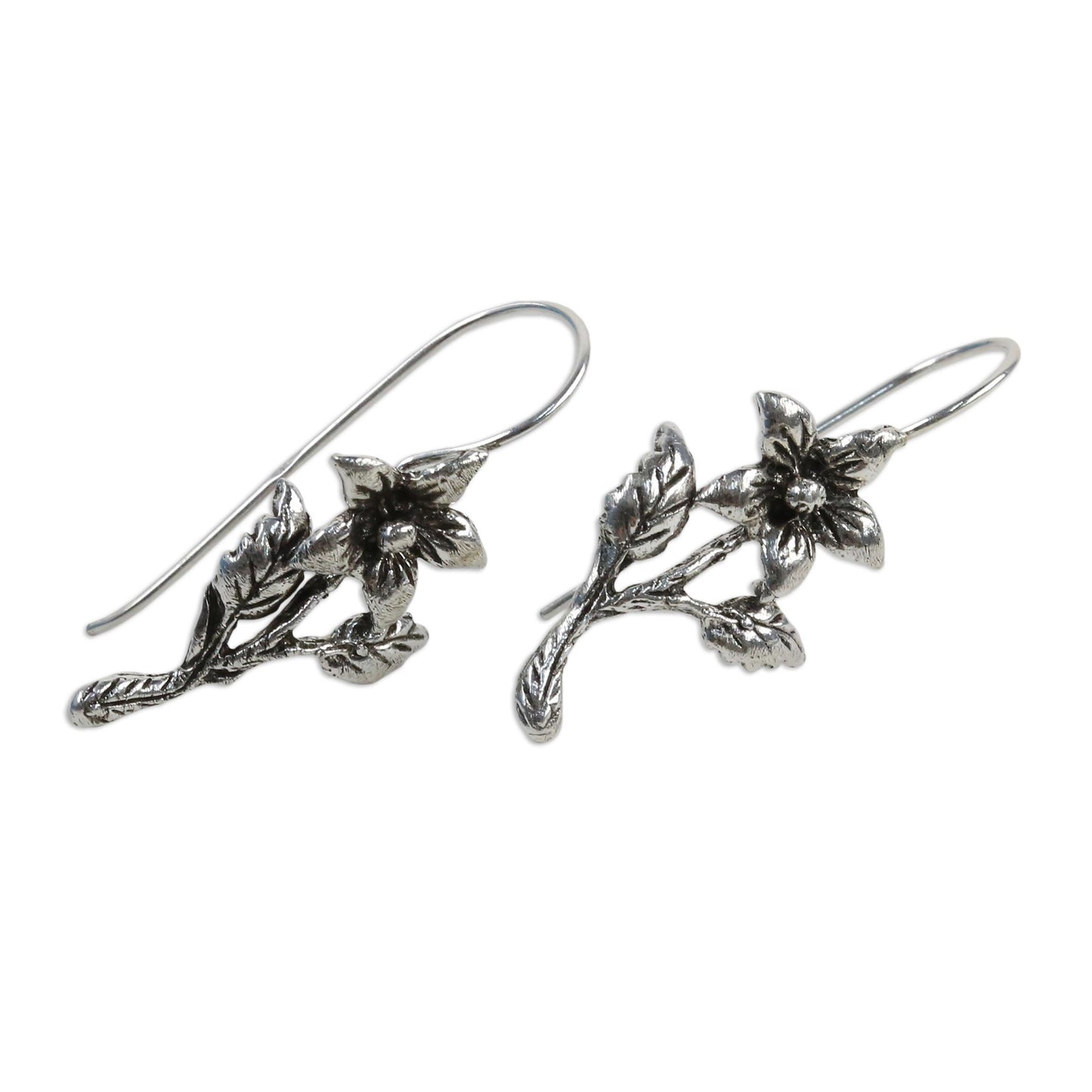 Summer Blooming Sterling Silver Blooming Flower Earrings from Thailand