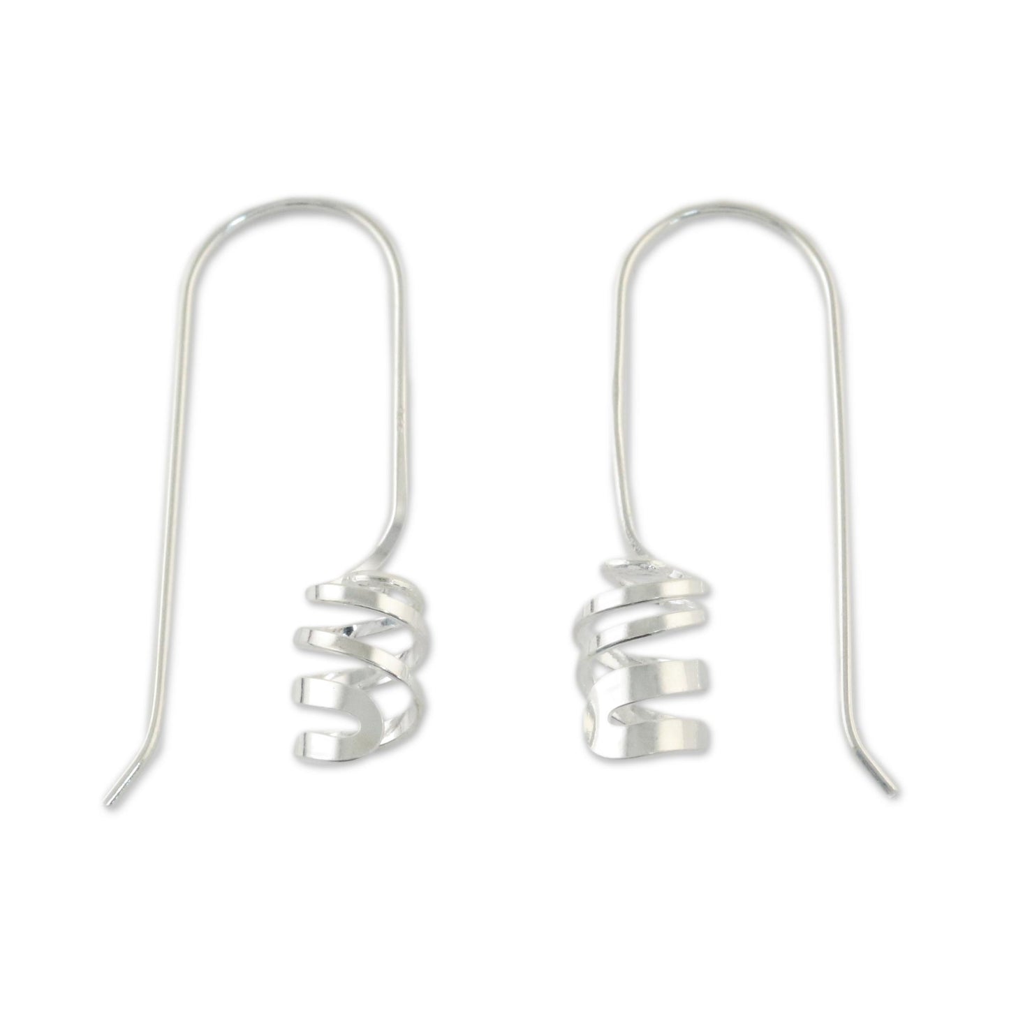 Cheerful Spirals Sterling Silver Drop Earrings