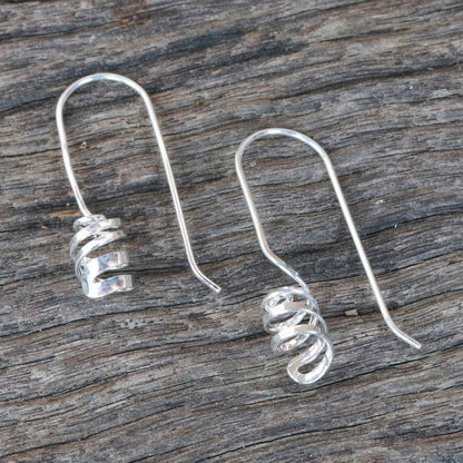 Cheerful Spirals Sterling Silver Drop Earrings