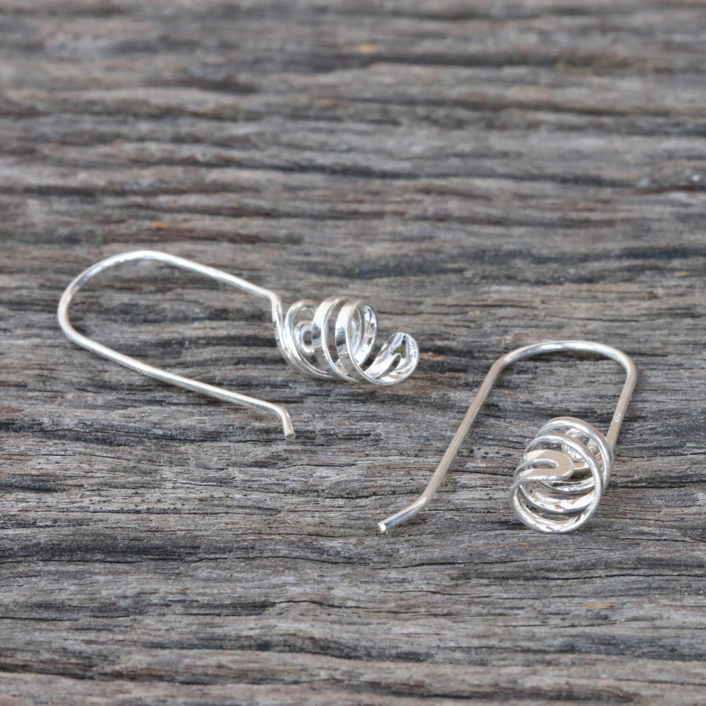 Cheerful Spirals Sterling Silver Drop Earrings