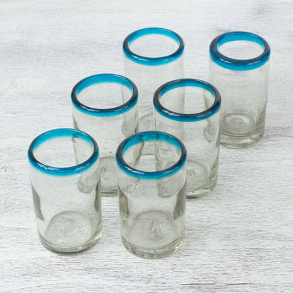 Sky Blue Halos Handblown Glass Tumbler Set