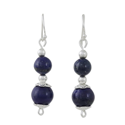 Blue Grandeur Lapis Lazuli Artisan Crafted Earrings with Sterling Silver