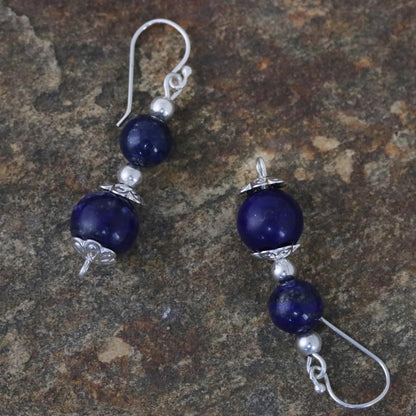 Blue Grandeur Lapis Lazuli Artisan Crafted Earrings with Sterling Silver