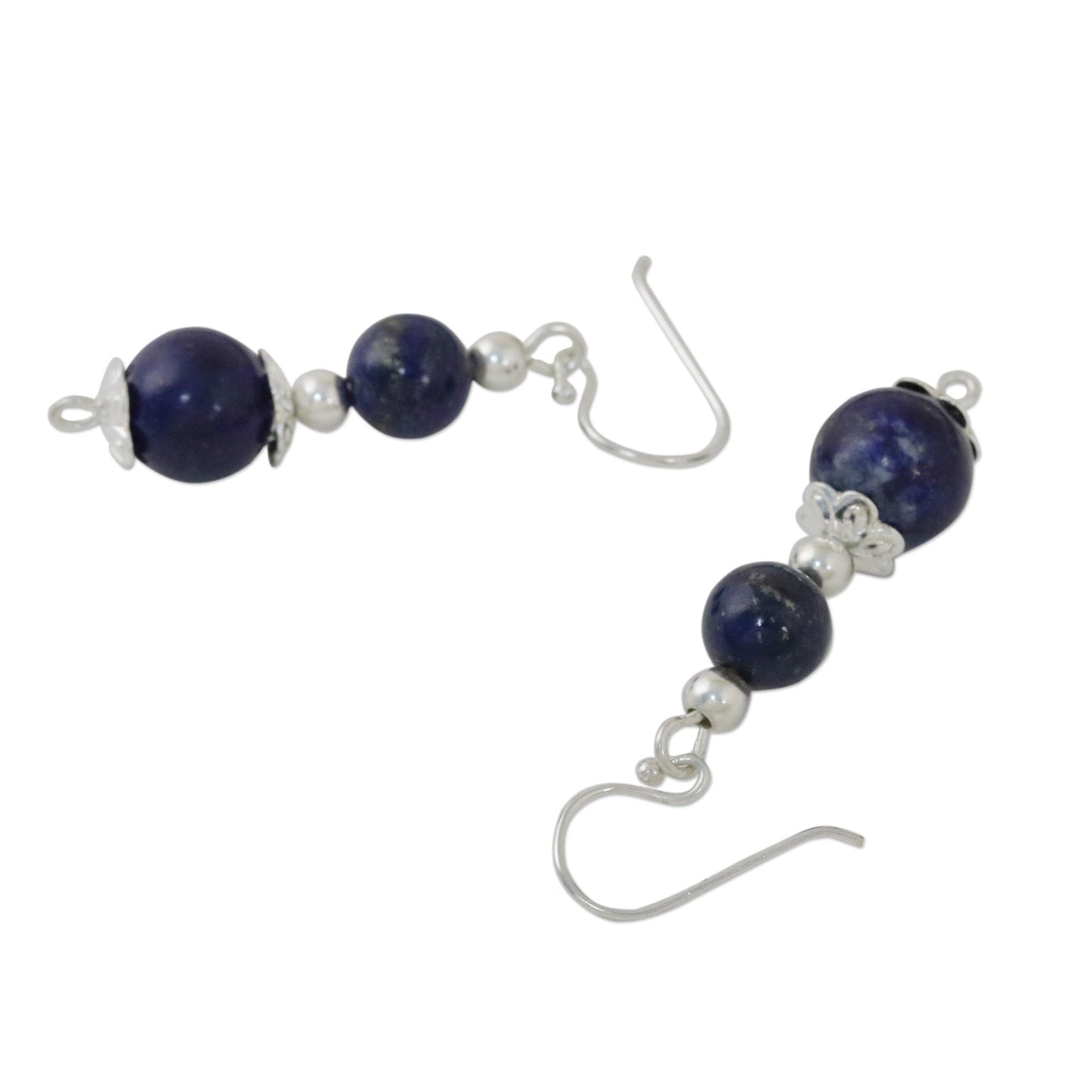 Blue Grandeur Lapis Lazuli Artisan Crafted Earrings with Sterling Silver