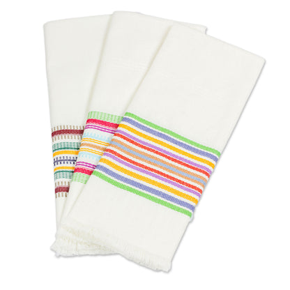 Celebration Striped Multicolor 100% Cotton Dishtowels (Set of 3)