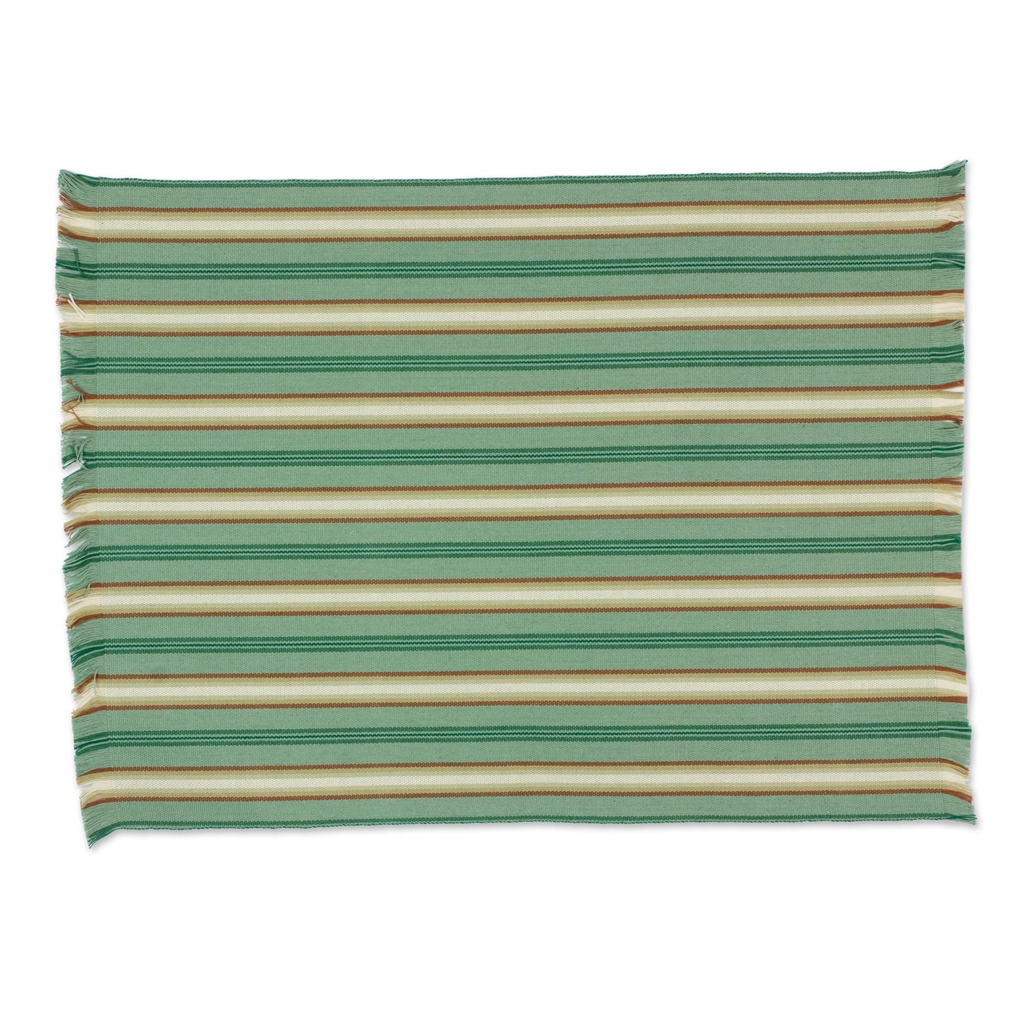 Celadon Trails Six Cotton Placemats and Napkins in Celadon and Russet