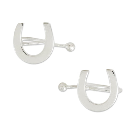 Horseshoe Luck 925 Sterling Silver Horseshoe Ear Cuffs from Thailand