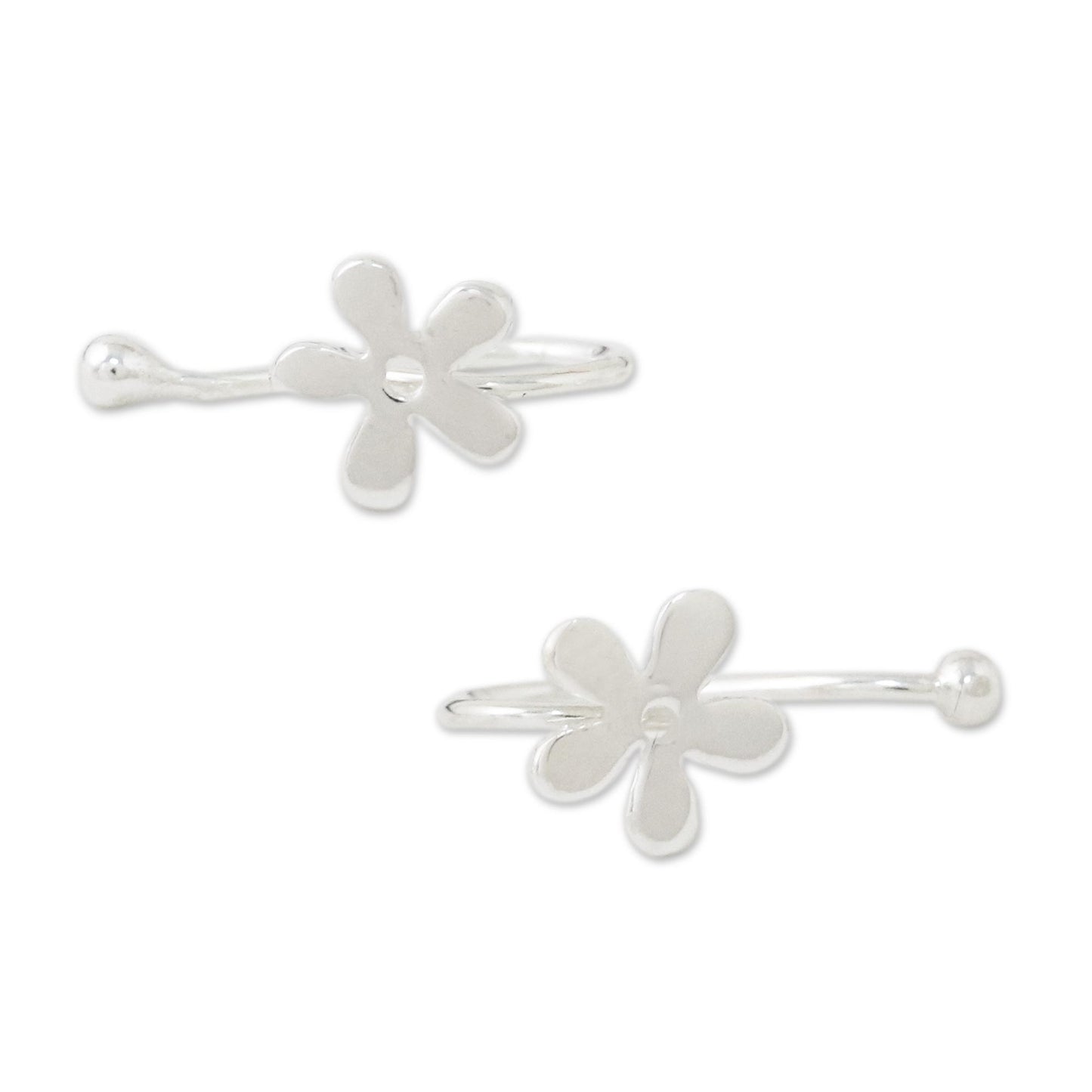 Daisy Shine 925 Sterling Silver Floral Ear Cuffs from Thailand