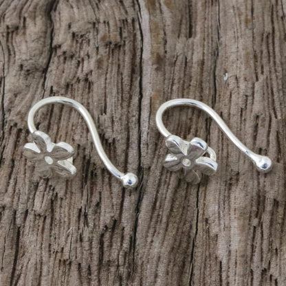 Daisy Shine 925 Sterling Silver Floral Ear Cuffs from Thailand