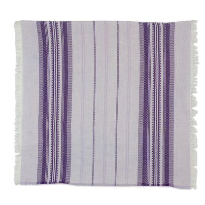 Cheerful Kitchen in Purple Purple Striped 100% Cotton Napkins (Set of 6)