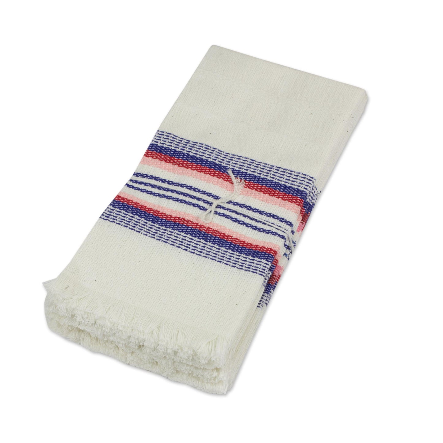 Dinner Guest Striped 100% Cotton Napkins from Guatemala (Set of 6)