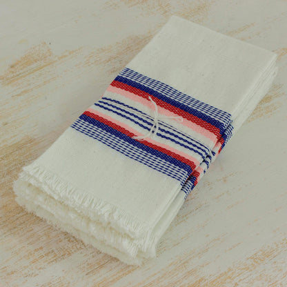 Dinner Guest Striped 100% Cotton Napkins from Guatemala (Set of 6)